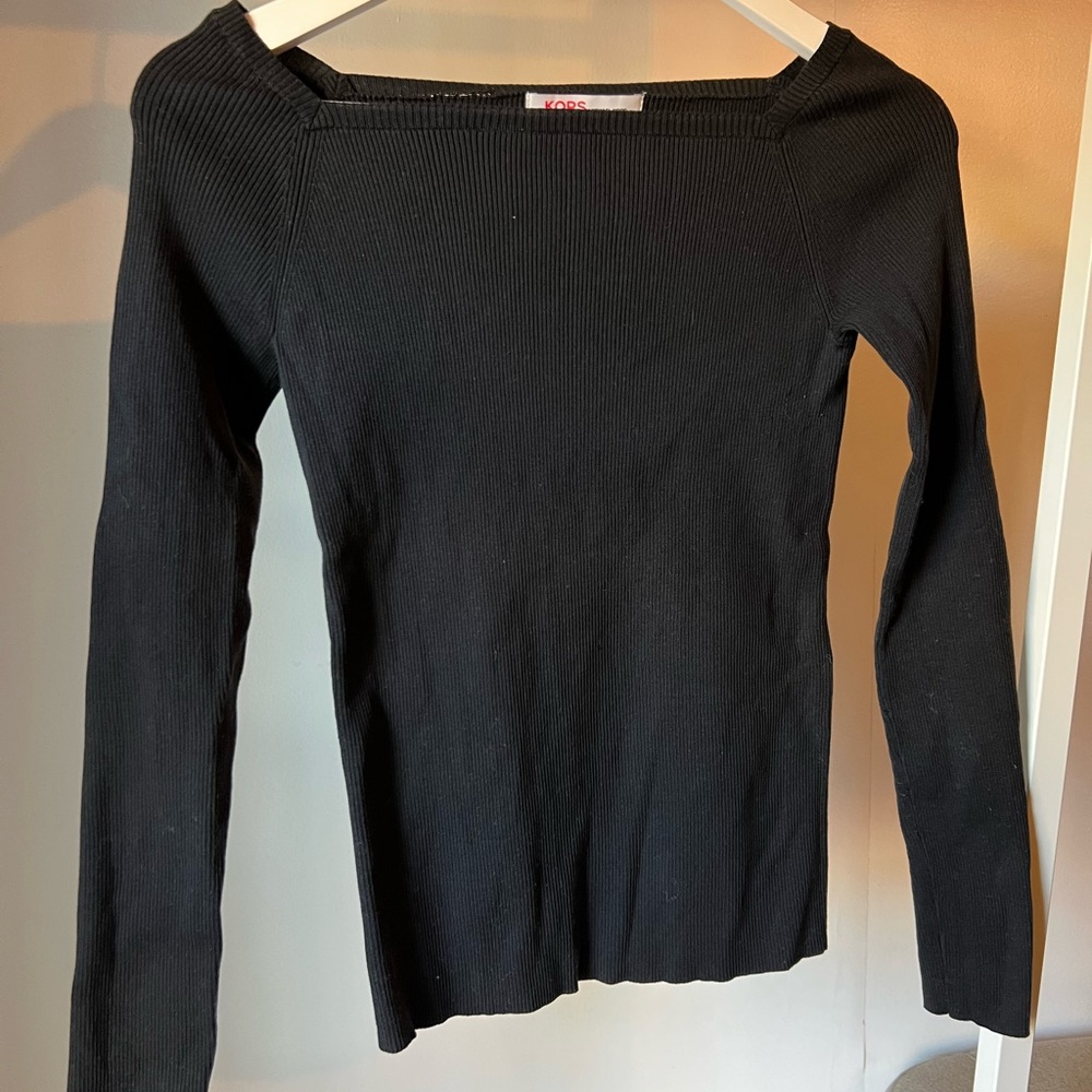 KORS by Michael Kors Vintage early 2000s Black Ribbed Long Sleeve Top